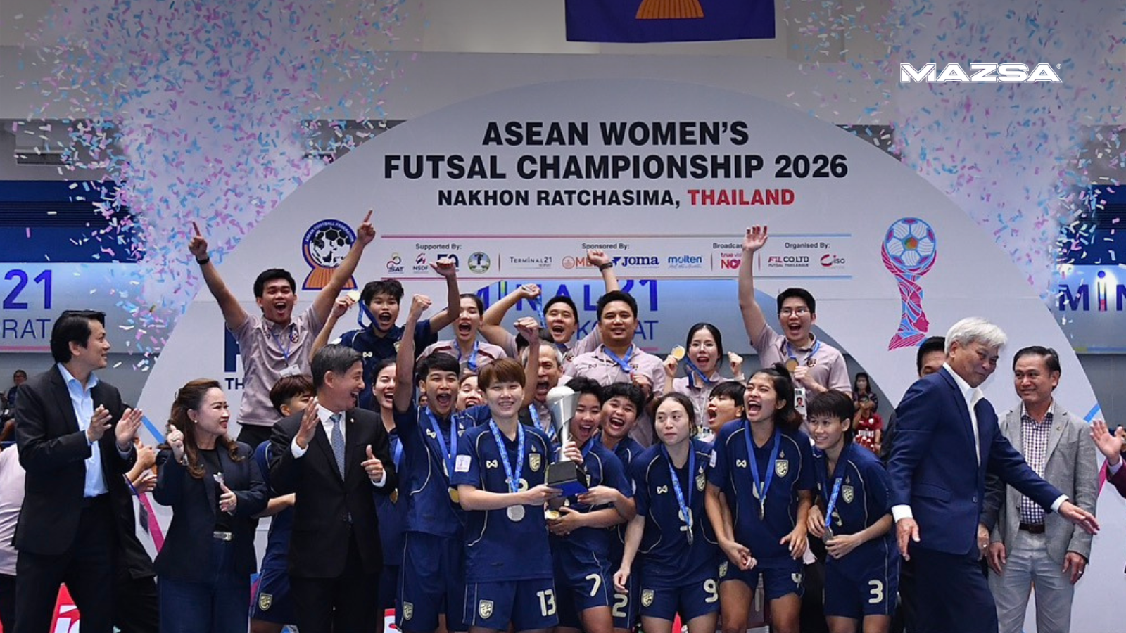 ประวัติศาสตร์หน้าใหม่ฟุตซอลหญิงไทย! ชบาแก้วผงาดแชมป์อาเซียน 2026 สุดระทึก 5-4