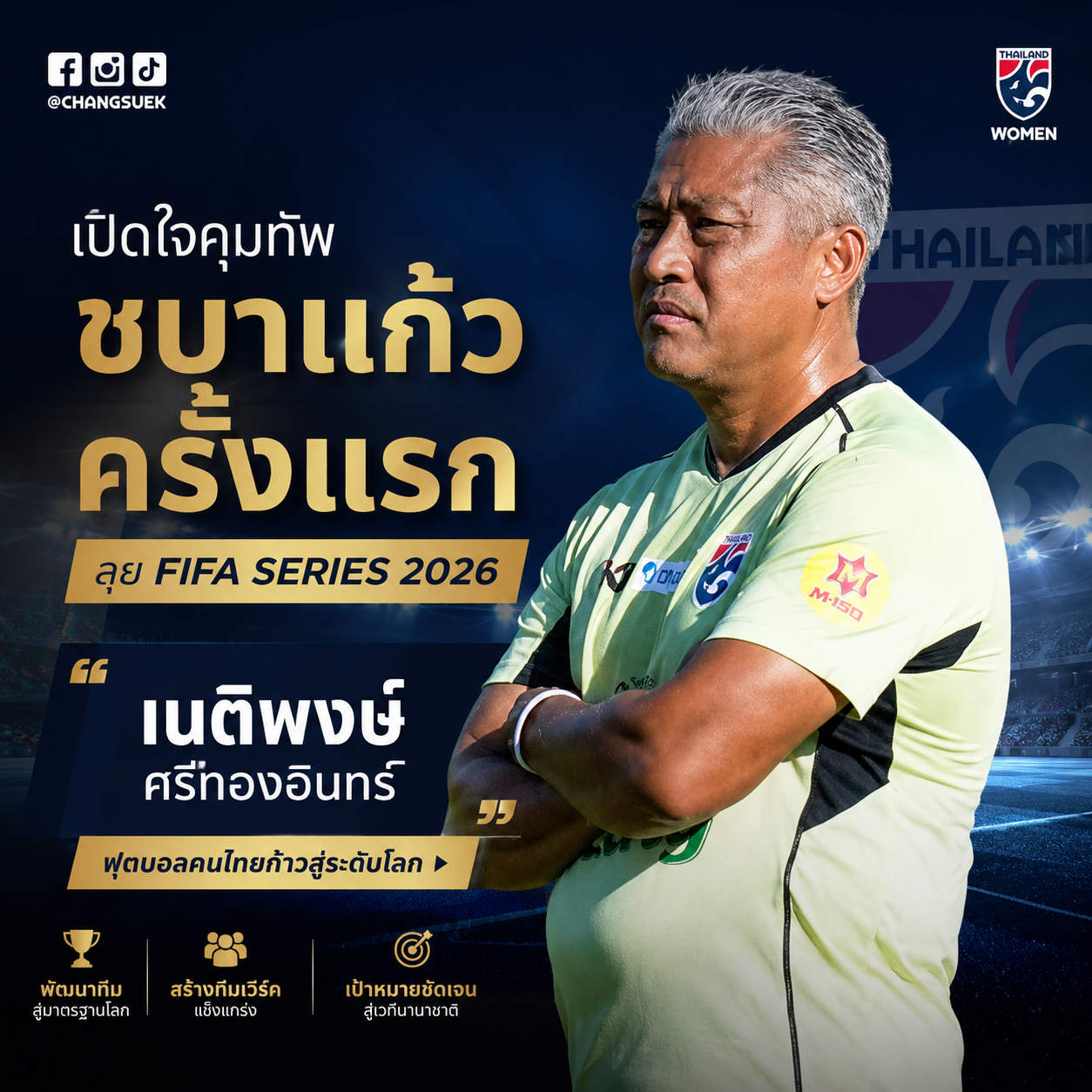 “เนติพงษ์ ศรีทองอินทร์” เปิดใจคุมทัพชบาแก้วครั้งแรก ลุย FIFA Series 2026 | ฟุตบอลคนไทยก้าวสู่ระดับโลก