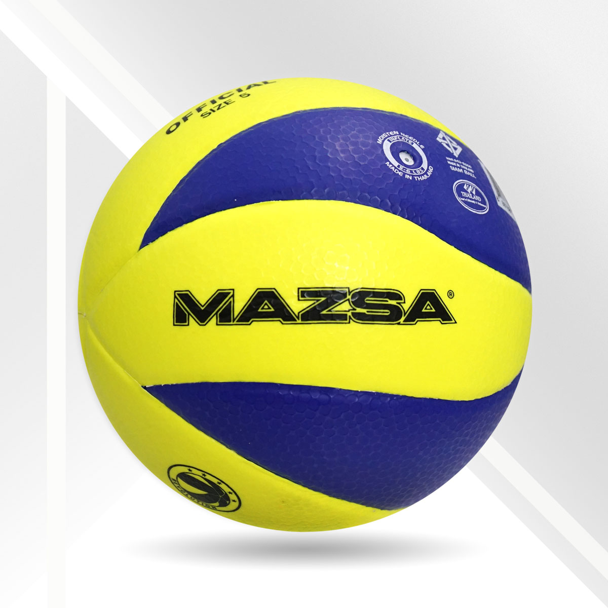 วอลเลย์บอล หนังอัด PVC 10 แผ่น MAZSA # 5  PVC Laminated Volleyball  10 Panels MAZSA  # 5