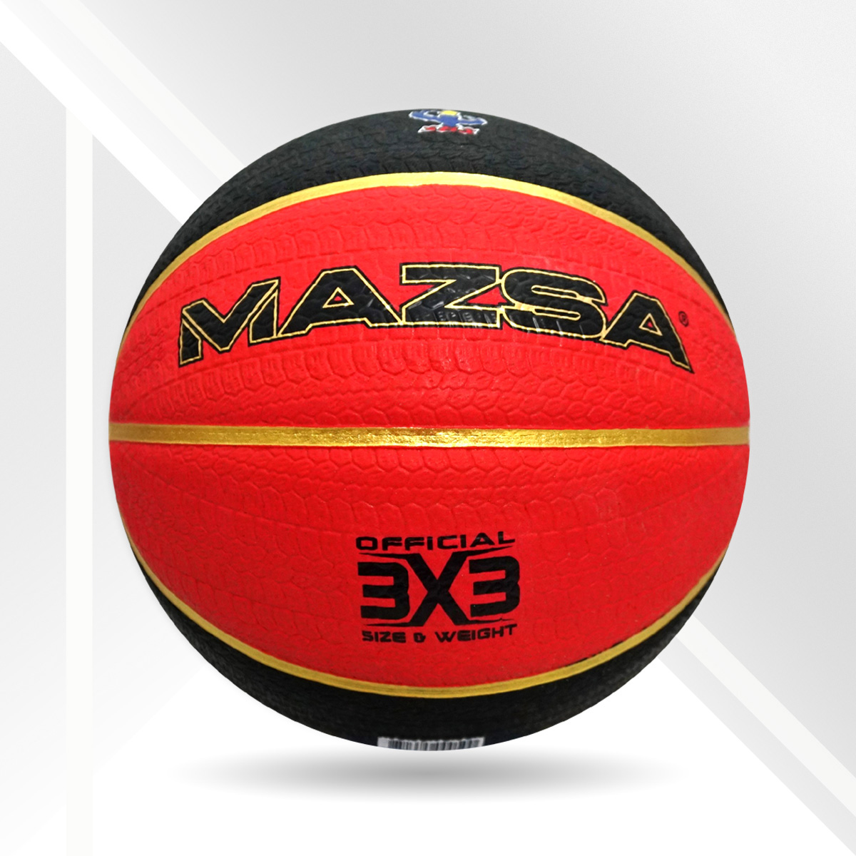 บาสเกตบอล ยางเซลลูลาร์ 3x3 MAZSA 8 แผ่น  # 6 Street Design Cellular Rubber Basketball 3x3 Street Design # 6