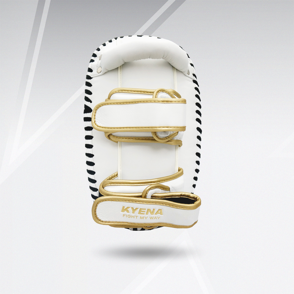 Long curved lure target PU white/gold PU Striking Arm Pad White/Gold