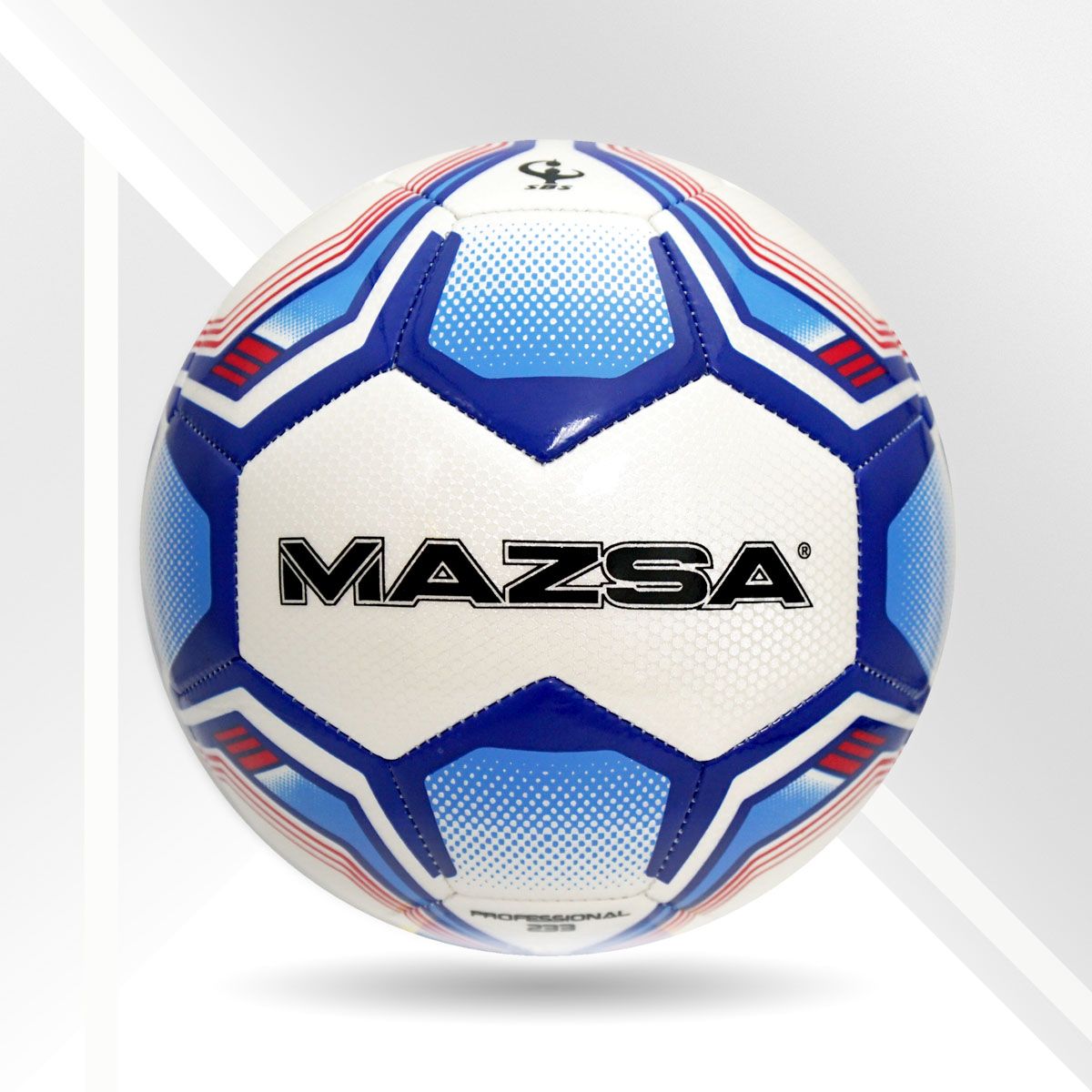 ฟุตบอล หนังเย็บ TPU Pearl White  MAZSA # 5 Professional 233 TPU Pearl White Machine Stitched Soccerball MAZSA #5