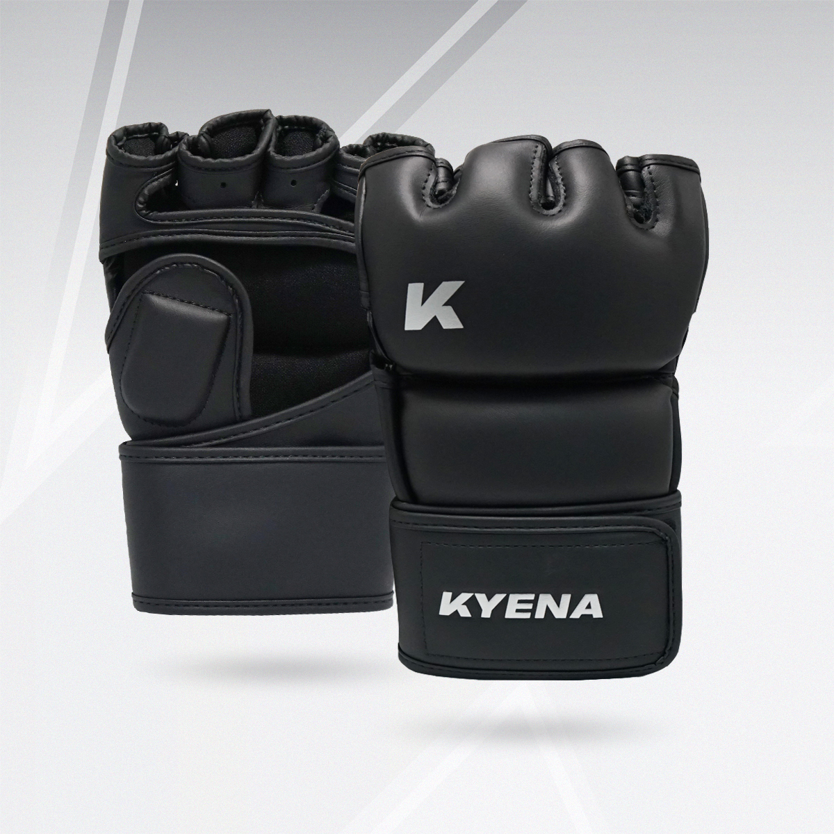 แบคชก MMA  PU สีดำด้าน/เงิน PU MMA  Gloves Matt Black/Silver