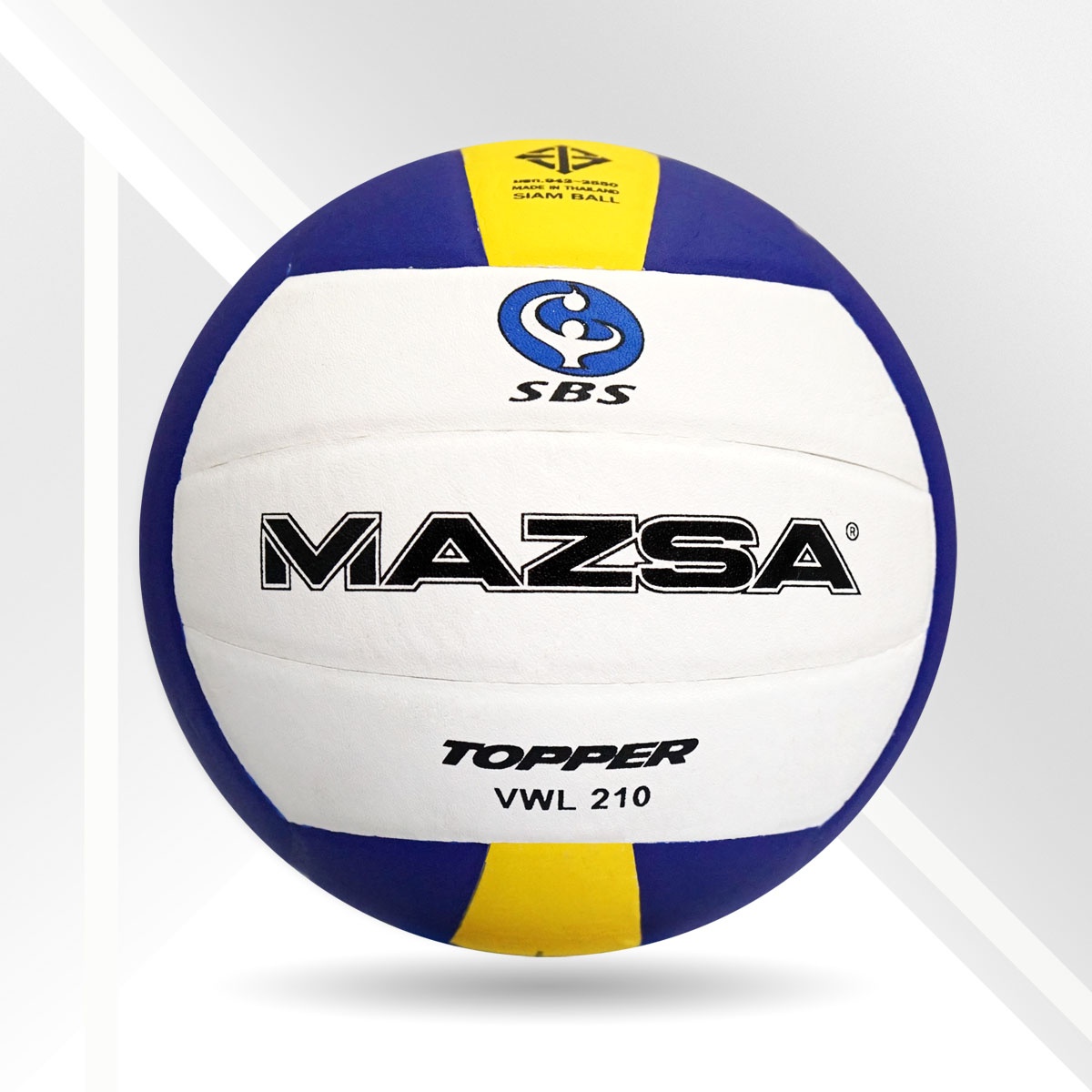 วอลเลย์บอล หนัง PU Microfiber 18 แผ่น MAZSA #5 รุ่น Topper 210 PU Microfiber Volleyball 18 Panels #5 Topper 210