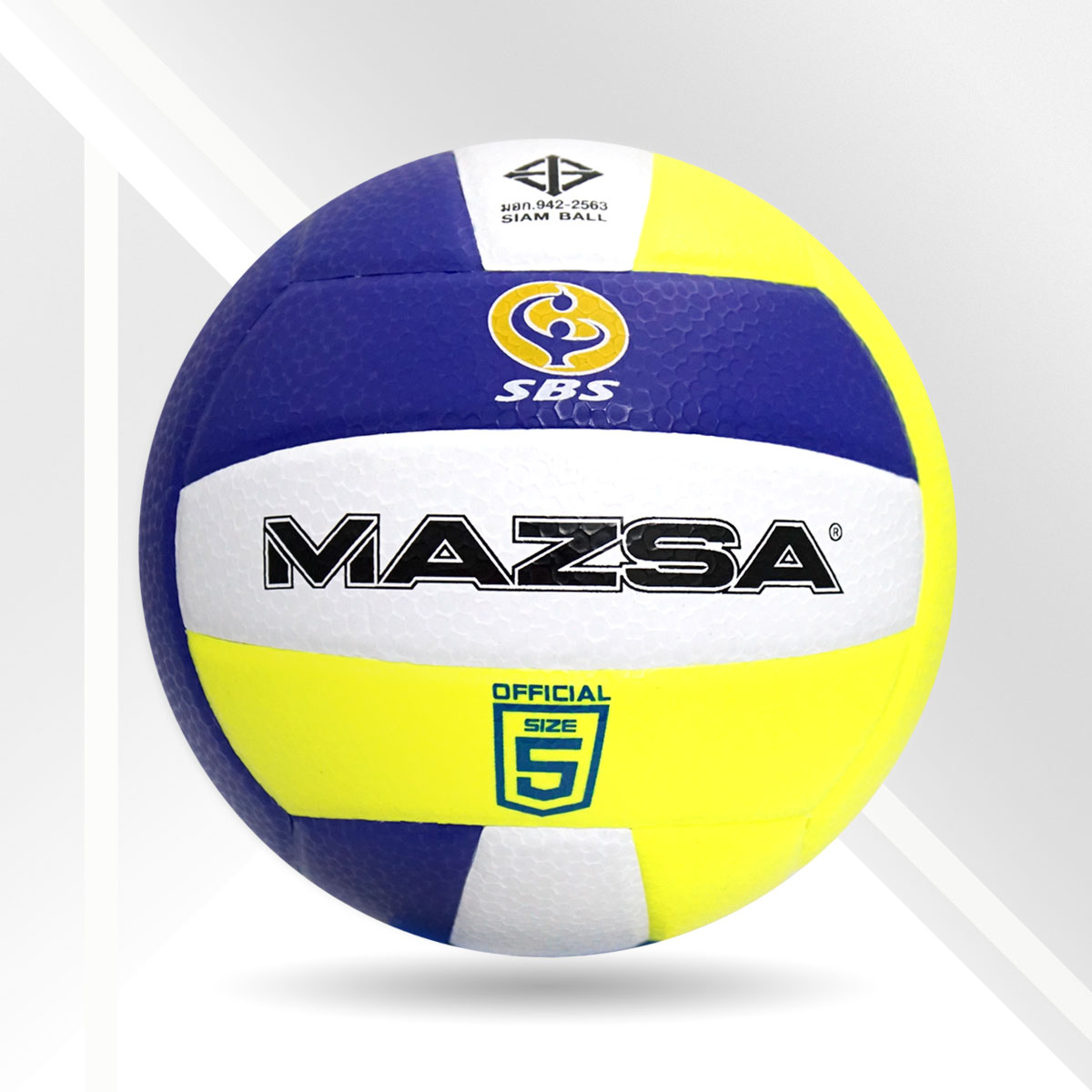 วอลเลย์บอล หนังอัด PVC 18 แผ่น MAZSA # 5 PVC Laminated Volleyball 18 Panels MAZSA # 5